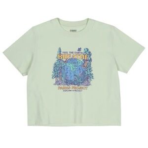 URBAN OUTFITTERS PARKS PROJECT Feel The Earth Breathe Boxy Tee Mint Green Sz Med